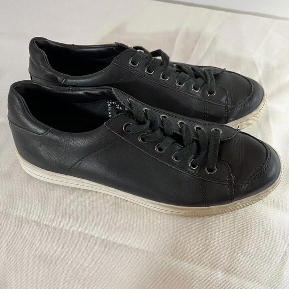 Coach Womens Shoes Size 7 B Black Leather Sneakers  Lace Up - Picture 5 of 13